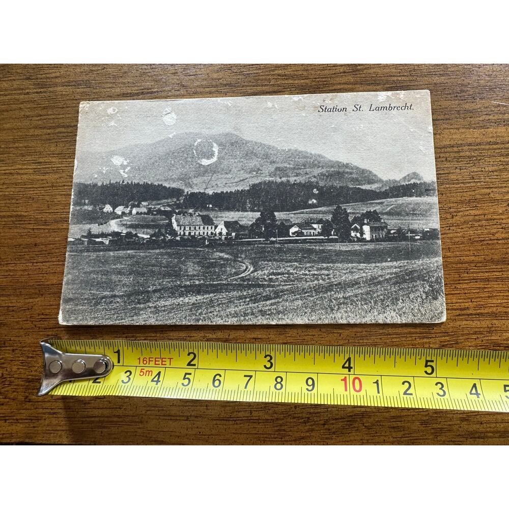 Vintage Unused Station St. Lambrecht Austria Black & White Postcard - Picture 5 of 6